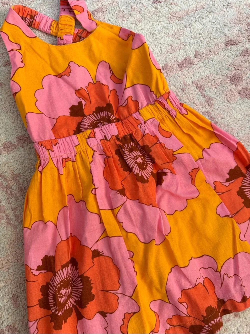 GAP Girls' Floral Sundress - Yellow, Pink & Orange